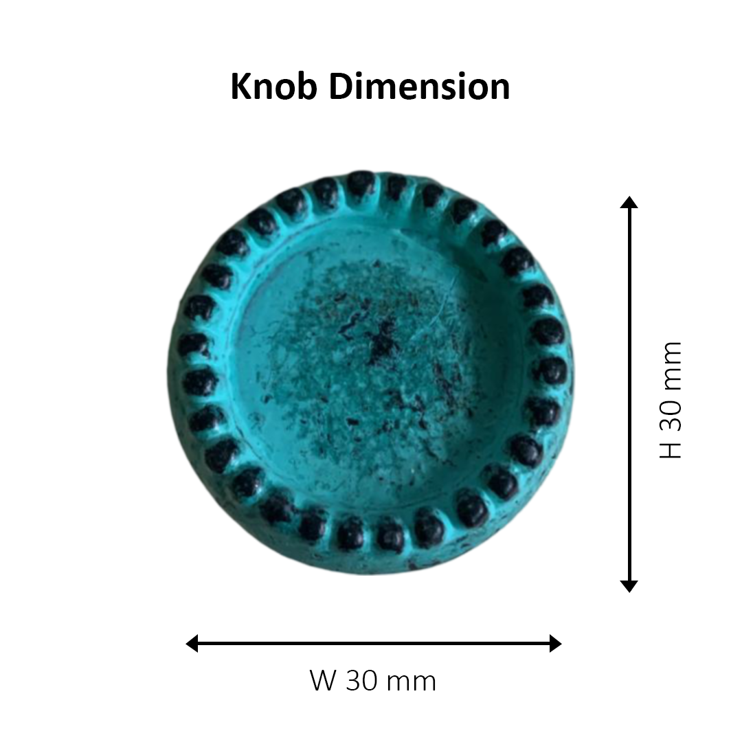 Vintage Teal Enamel Door Knob