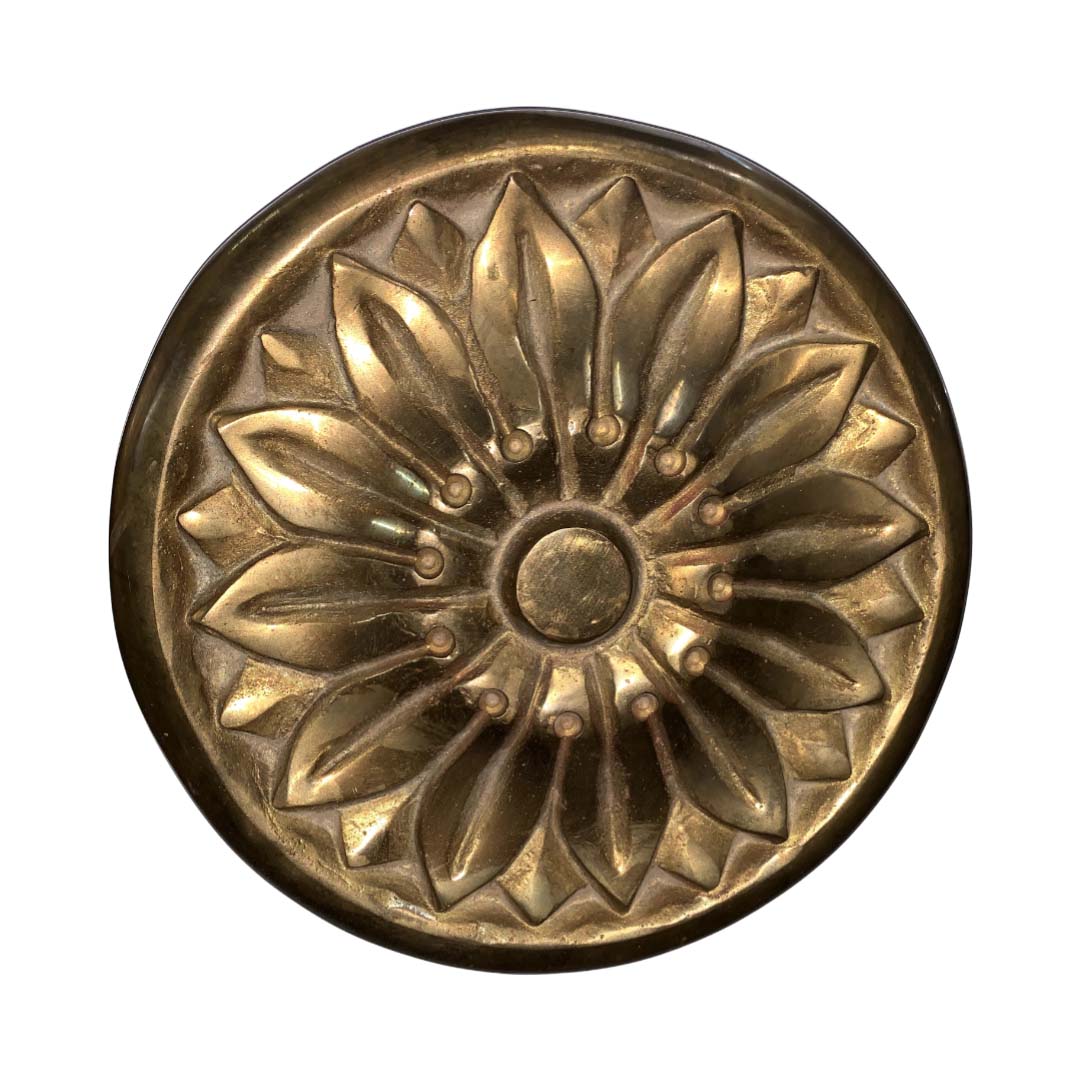 Antique Floral Brass Door Dome - Antique Bronze