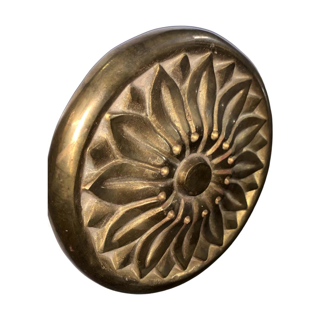 Antique Floral Brass Door Dome - Antique Bronze