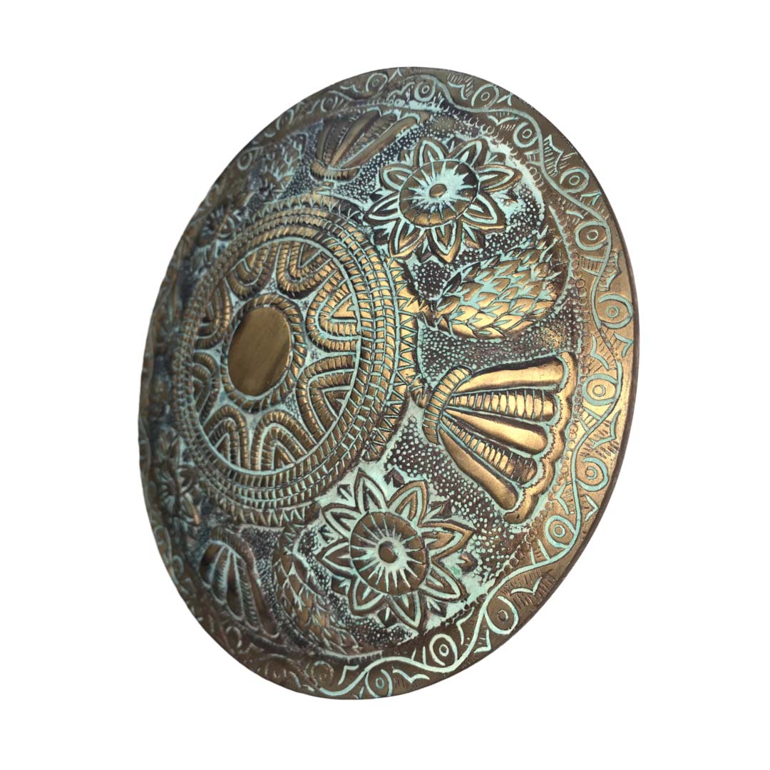 Vintage Rustic Royal Brass Door Dome  - Antique Patina