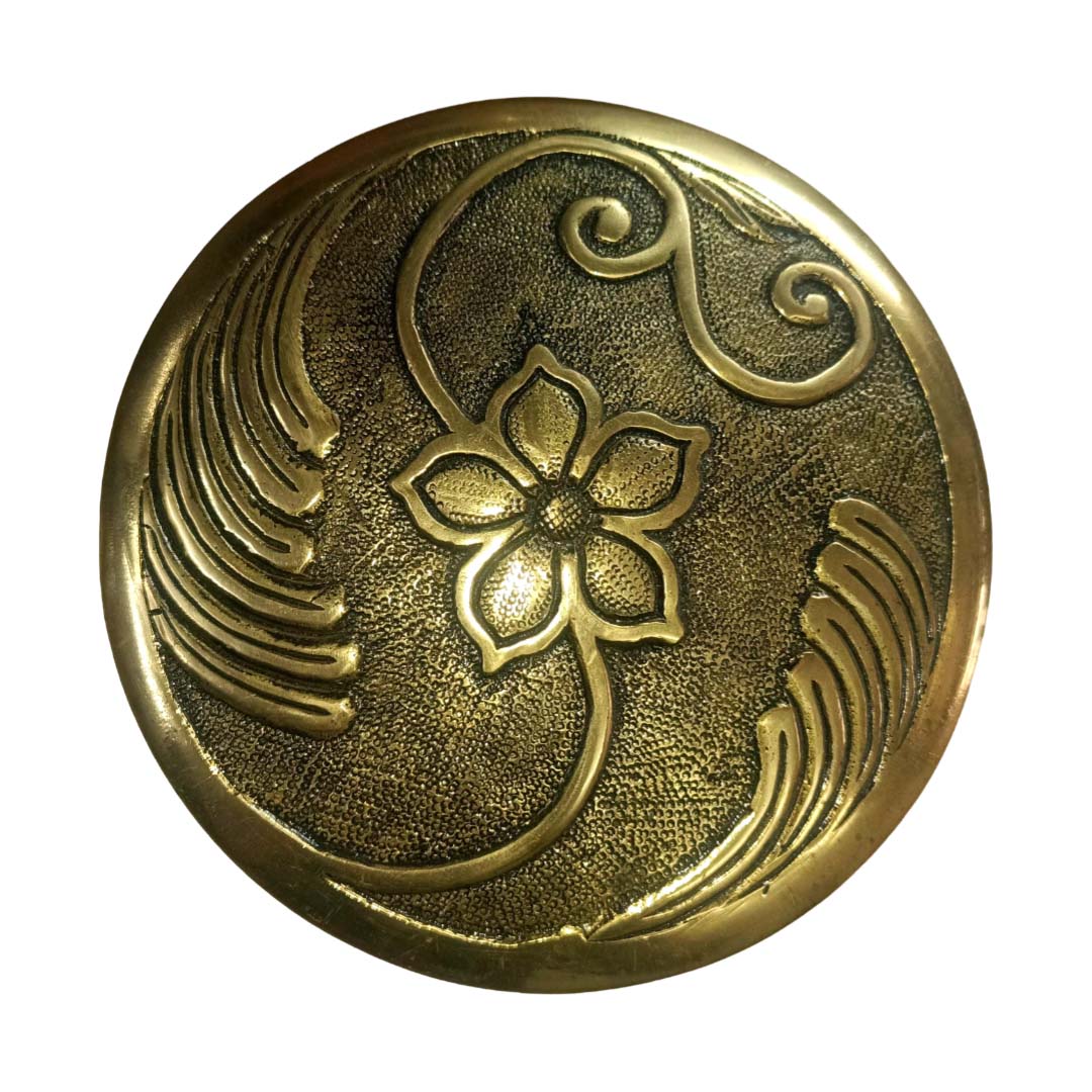Floral Brown Brass Door Dome - Antique Bronze