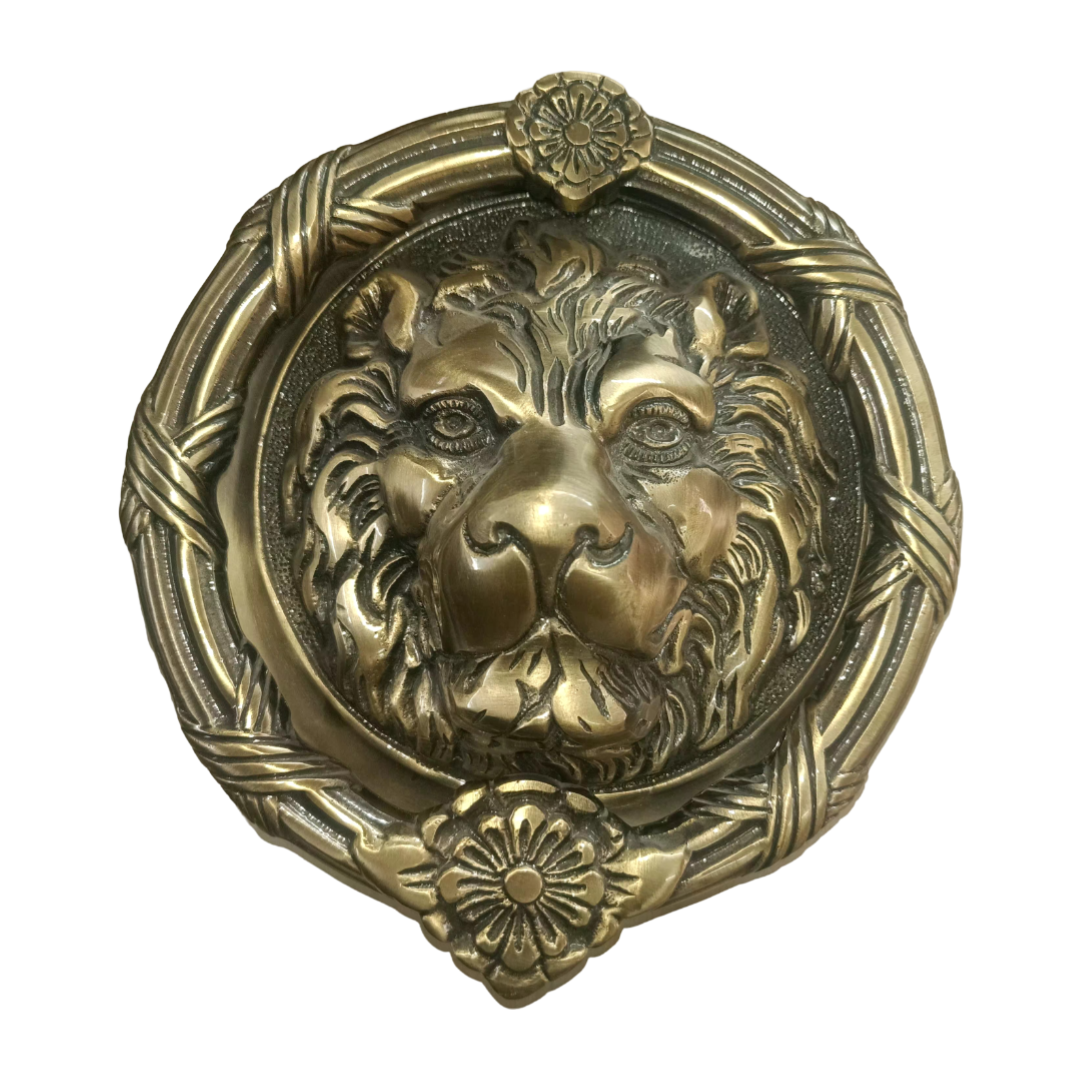 Exotic Lion Brass Door Dome - Antique Bronze