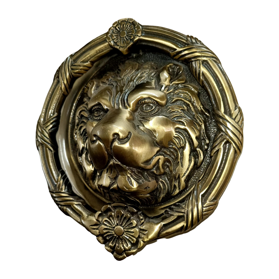Exotic Lion Brass Door Dome - Antique Bronze