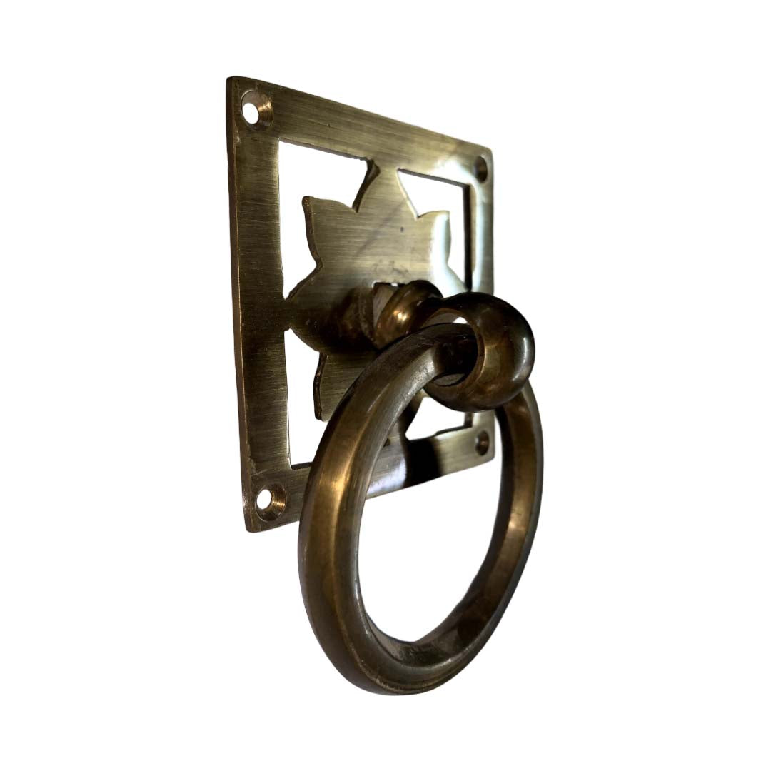 Antique Round Brass Door Knocker - Antique Bronze