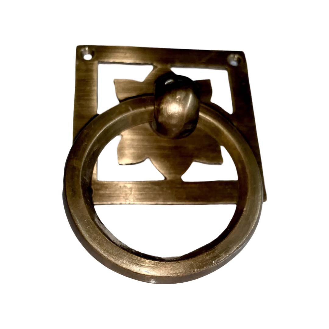 Antique Round Brass Door Knocker - Antique Bronze