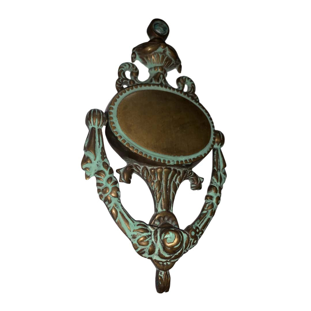 Vintage Guardian Angel Brass Door Knocker - Antique Bronze