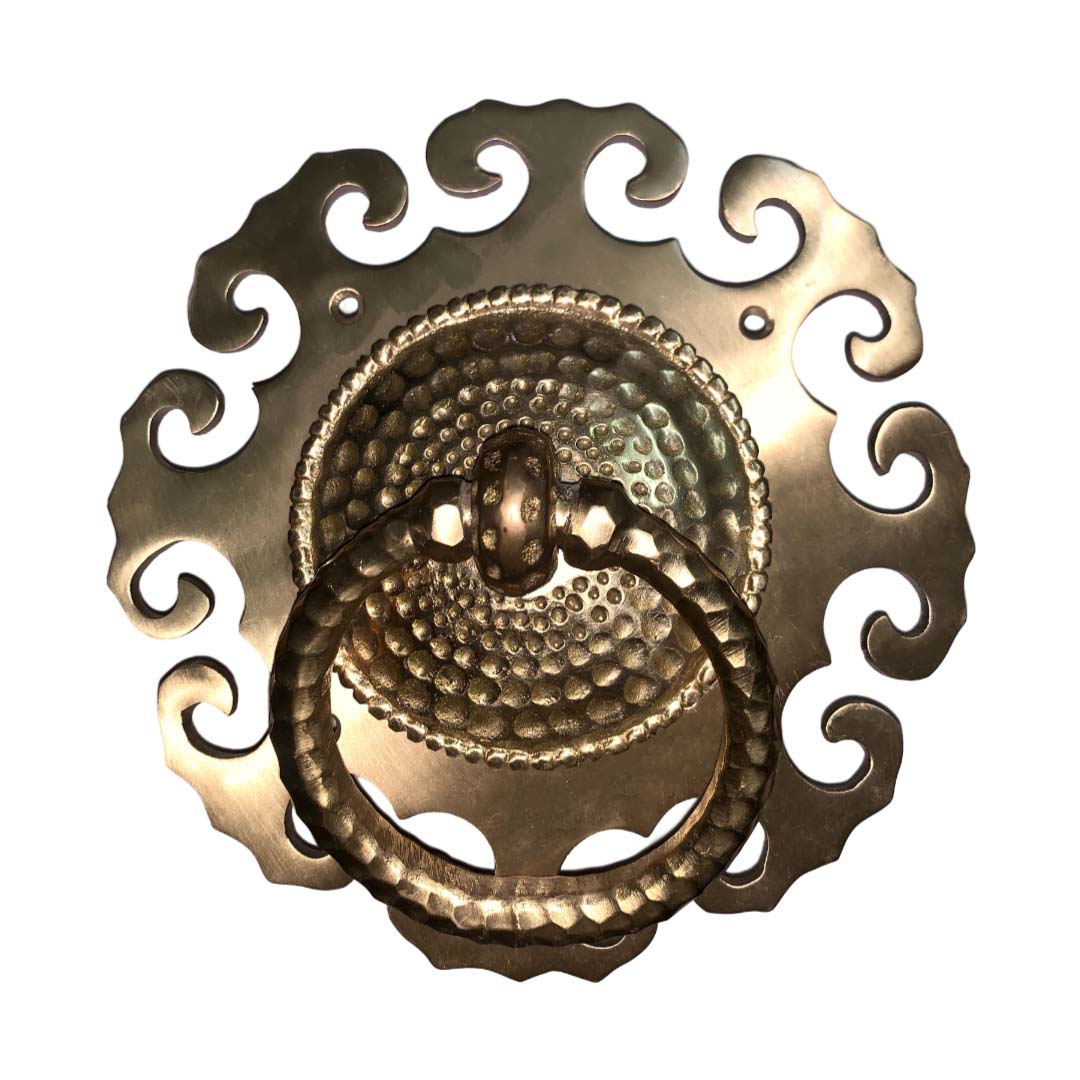 Antique Slip Ring Brass Door Knocker - Antique Bronze