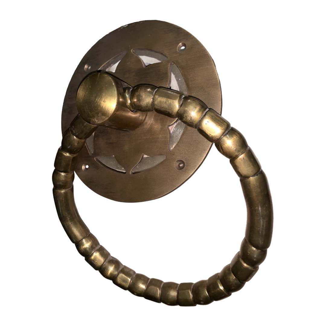 Vintage Floral Brass Door Knocker - Antique Bronze