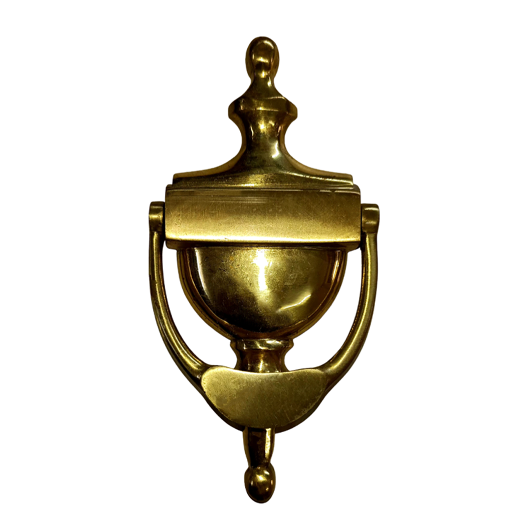 Vintage Golden Front Brass Door Knocker - Antique Bronze