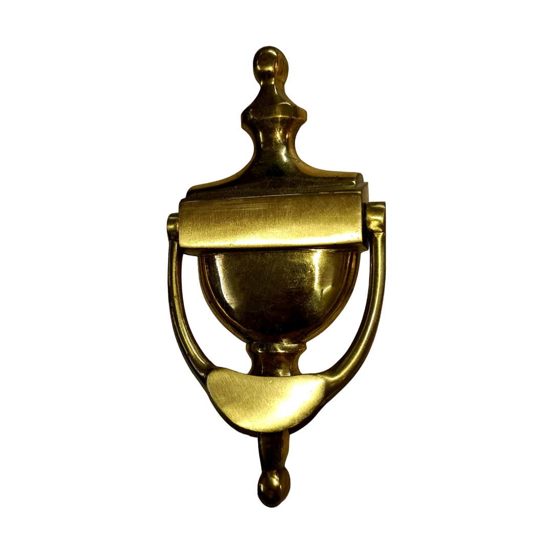 Vintage Golden Front Brass Door Knocker - Antique Bronze