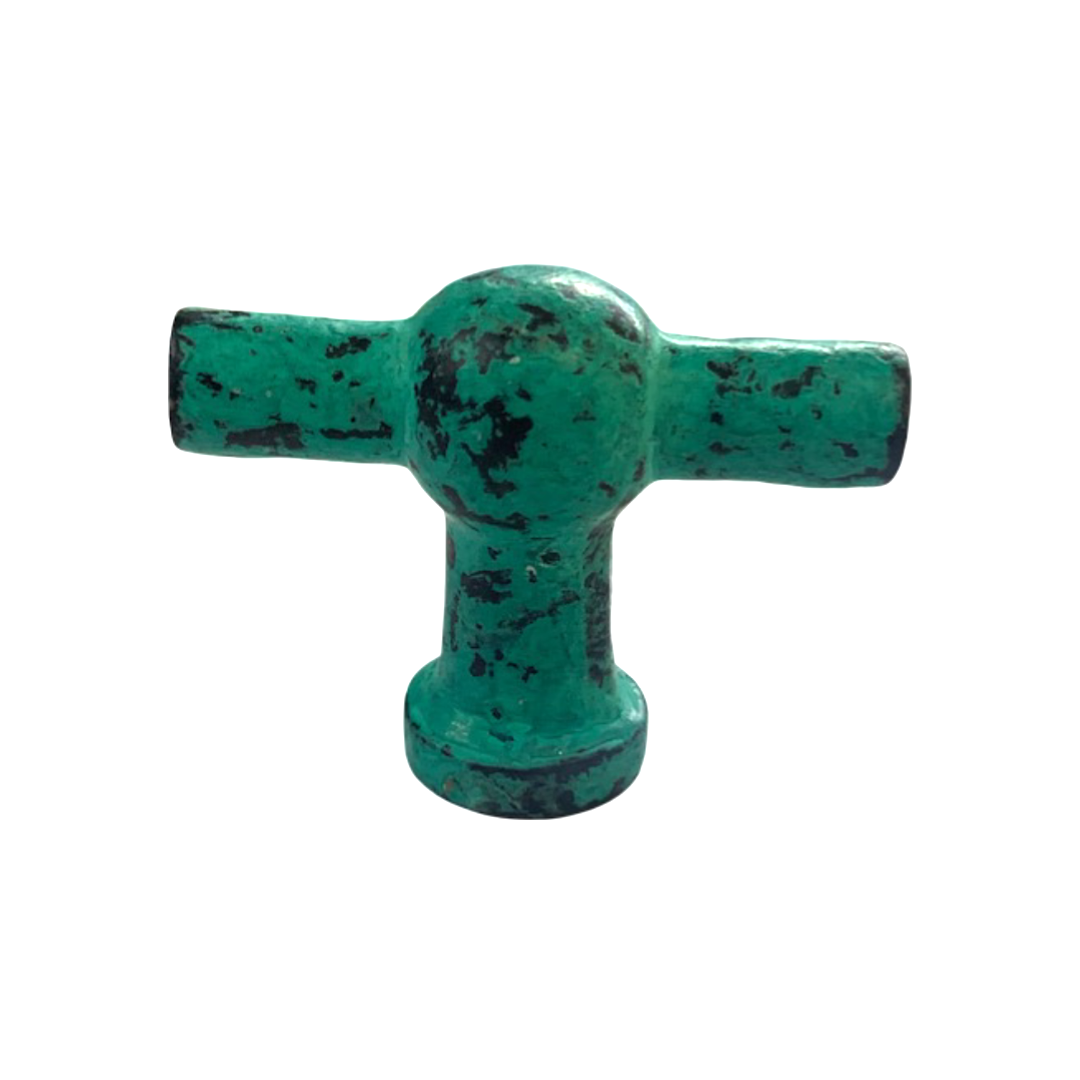 Teal Enamel Plated Iron Knob