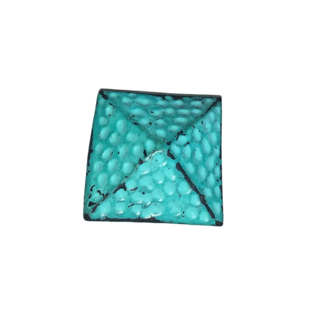 Teal enamel Plated Iron Knob