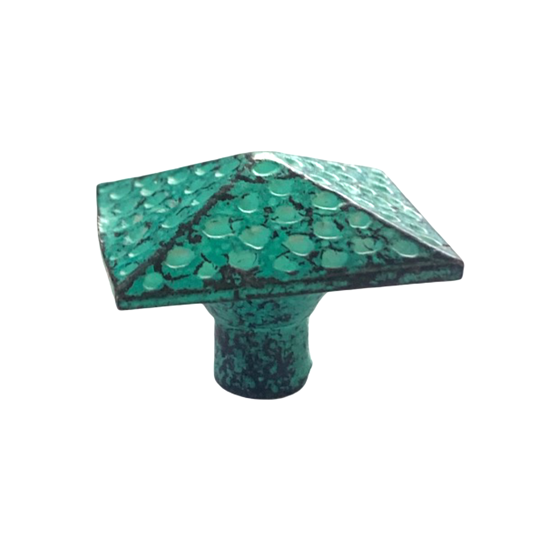Teal enamel Plated Iron Knob