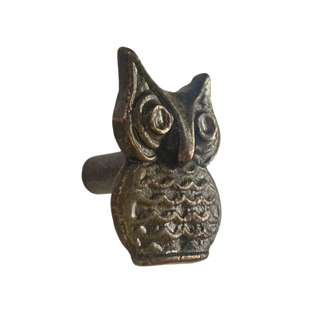 Vintage Brown Enamel Iron Knob