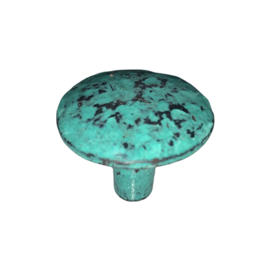 Teal Enamel Iron Knob