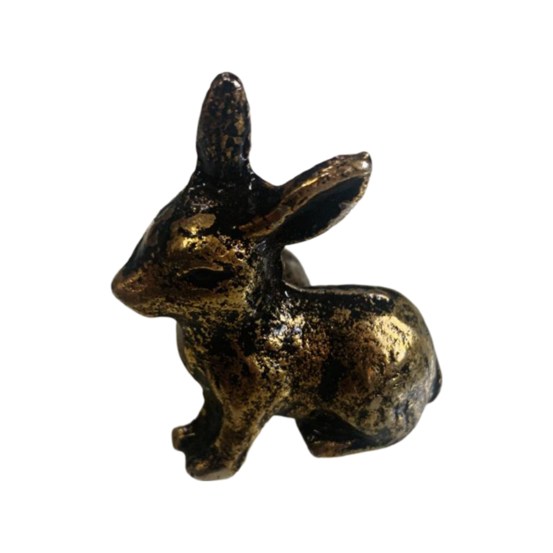 Antique Golden Rabbit Iron Knob