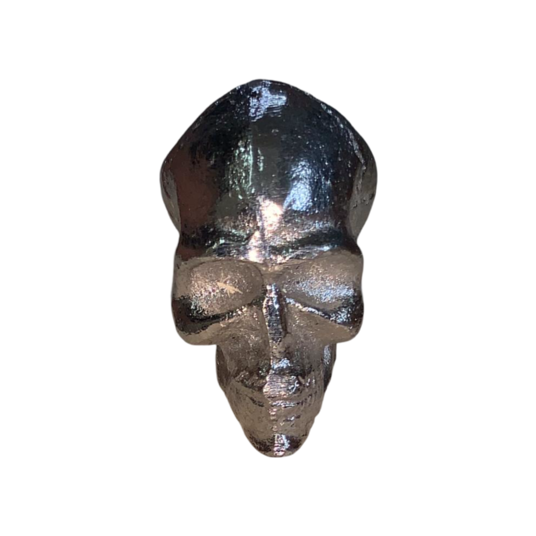 Vintage Silver Plated Skull Knob